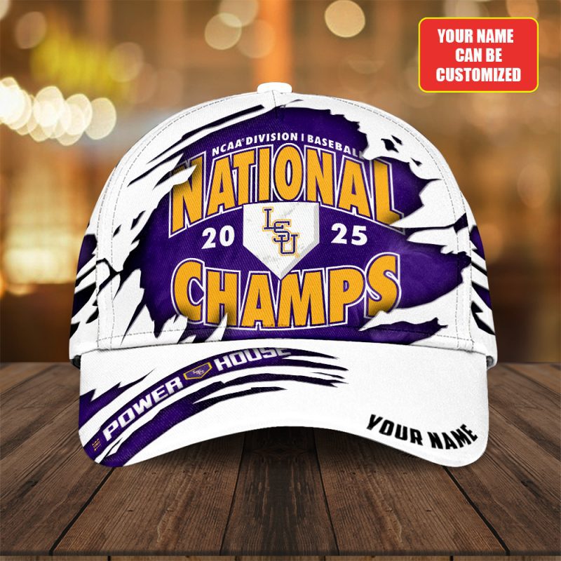 Personalized LSU Tigers Baseball NCAA National Champion 2025 College World Series Winner Classic Cap GNC6015