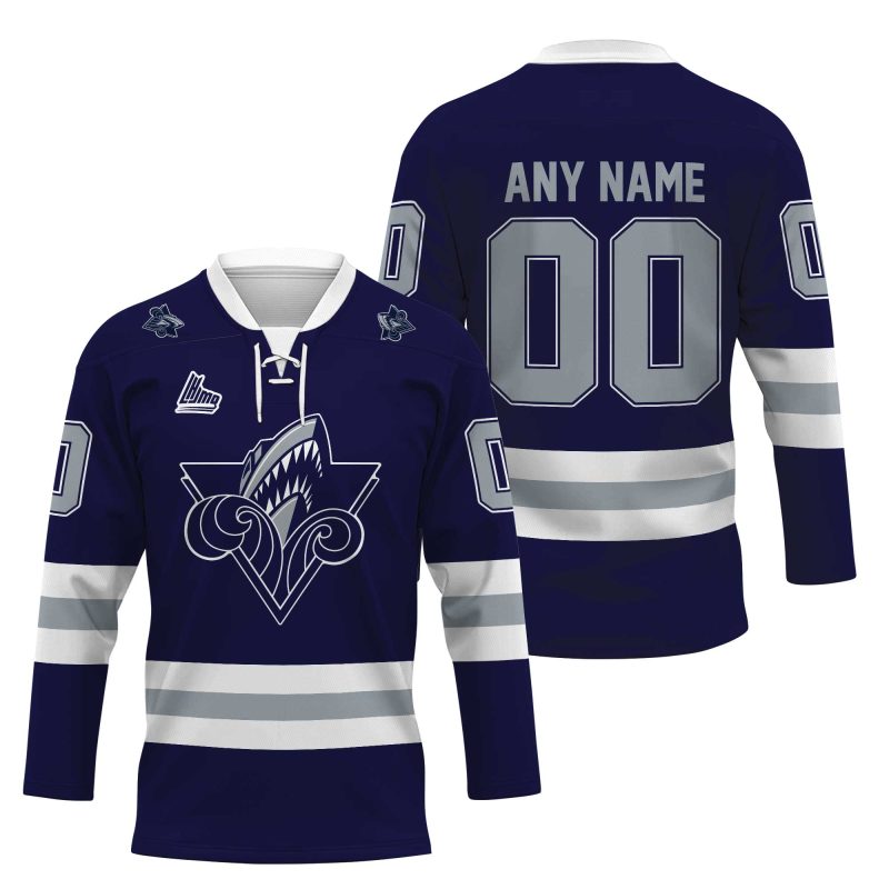 QMJHL Rimouski Oceanic Personalized Blue Lace Hockey Jersey