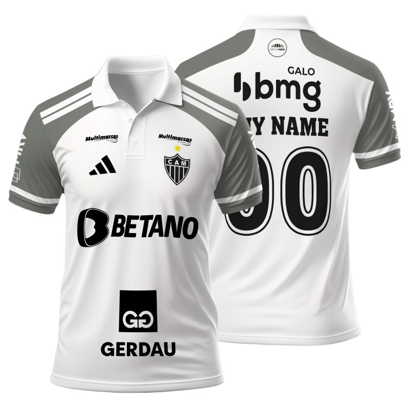 Serie A Club Atletico Mineiro Personalized 2023 Away Polo Shirt