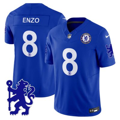 Chelsea 2025 Soccer x Football Vapor Limited Patch NFL Jersey Stitched Blue Enzo Fernandez