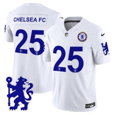 Chelsea 2025 Soccer x Football Vapor Limited Patch NFL Jersey Stitched White Chelsea FC