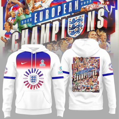 England Football Team Champions of the UEFA Women EURO 2025 Unisex Performance Hoodie EUR1002