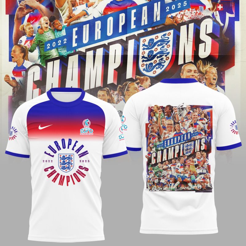 England Football Team Champions of the UEFA Women EURO 2025 Unisex Performance T-Shirt EUR1000