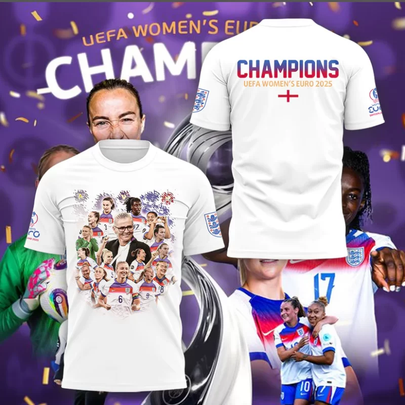 England Football Team Champions of the UEFA Women EURO 2025 Unisex Performance T-Shirt EUR1001