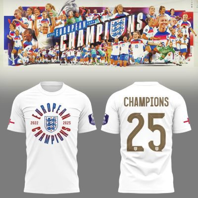 England Football Team Champions of the UEFA Women EURO 2025 Unisex Performance T-Shirt EUR1003