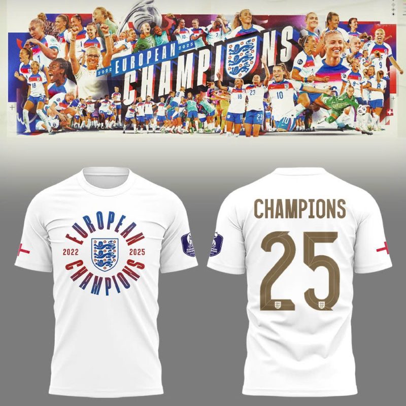 England Football Team Champions of the UEFA Women EURO 2025 Unisex Performance T-Shirt EUR1003