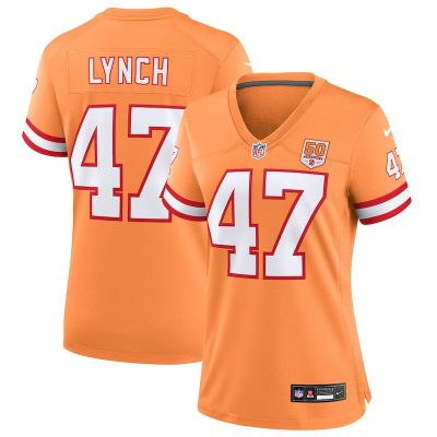 John Lynch  Tampa Bay Buccaneers Women's 50th Season Game Jersey - Creamsicle
