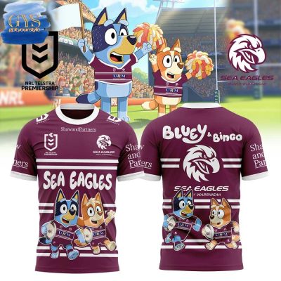 Manly Warringah Sea Eagles Bluey and Bingo Limited Edition Unisex Performance T-Shirt