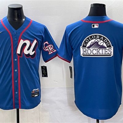 National League Colorado Rockies Team Big Logo Blue 2025 All-Star Edition Limited Stitched Baseball Jersey