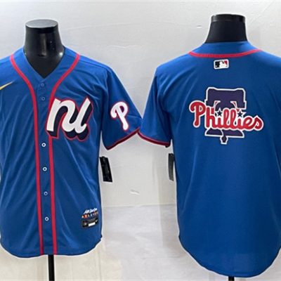 National League Philadelphia Phillies Team Big Logo Blue 2025 All-Star Edition Limited Stitched Baseball Jersey