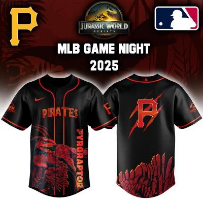 Pittsburgh Pirates MLB x Jurassic World Night Game 2025 Personalized Baseball Jersey For Fan JWB1017
