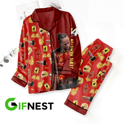Scuderia Ferrari x Lewis Hamilton Button Down Pajamas Set PMG1146