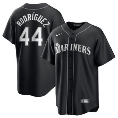 Seattle Mariners #44 Julio Rodriguez Black Lights Out Limited Stitched Baseball Jersey