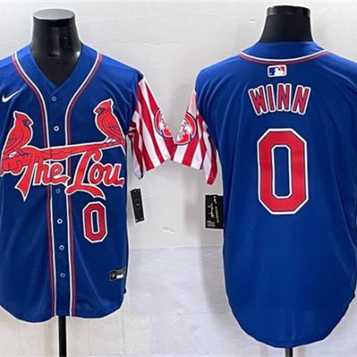 St. Louis Cardinals #0 Masyn Winn Royal Independence Day Vapor Premier Limited Stitched Baseball Jersey