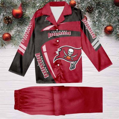 Tampa Bay Buccaneers Football Team NFL Holiday Winter Satin Pajamas Set