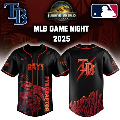 Tampa Bay Rays MLB x Jurassic World Night Game 2025 Personalized Baseball Jersey For Fan JWB1006