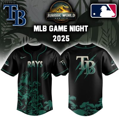 Tampa Bay Rays MLB x Jurassic World Night Game 2025 Personalized Baseball Jersey For Fan JWB1007