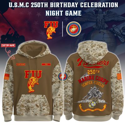 Florida International Golden Panthers USMC 250th Birthday "Semper Fidelis" Combo Hoodie & Pants Limited Edions USMC2746