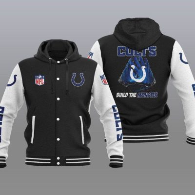 Indianapolis Colts Hooded Button Jacket with Hood - Black