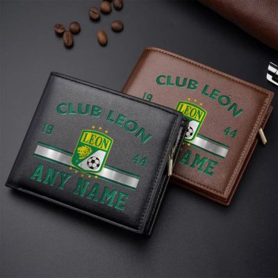 LIGA MX Club Leon Personalized Name Leather Wallet