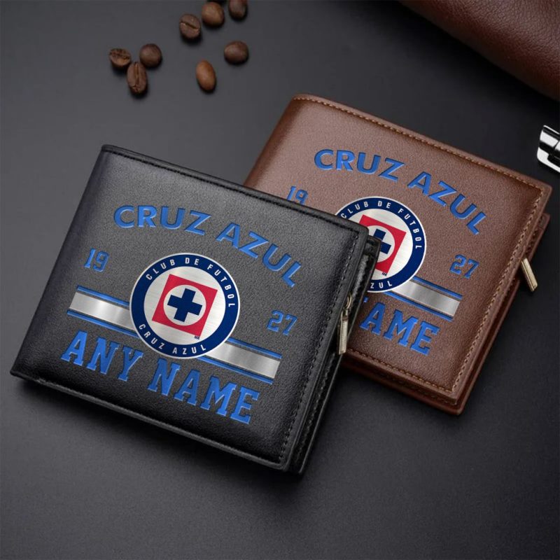 LIGA MX Cruz Azul Personalized Name Leather Wallet