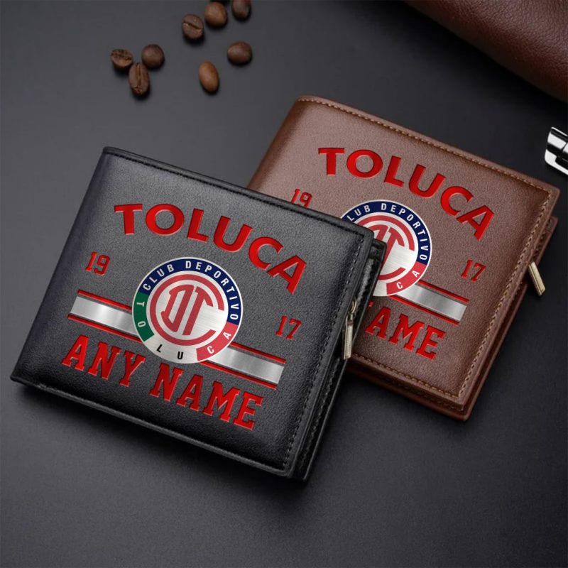 LIGA MX Deportivo Toluca Personalized Name Leather Wallet