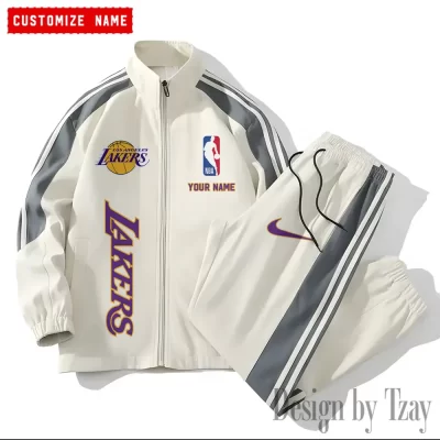 Los Angeles Lakers NBA Versatile Trending Sports Set Jacket And Pants