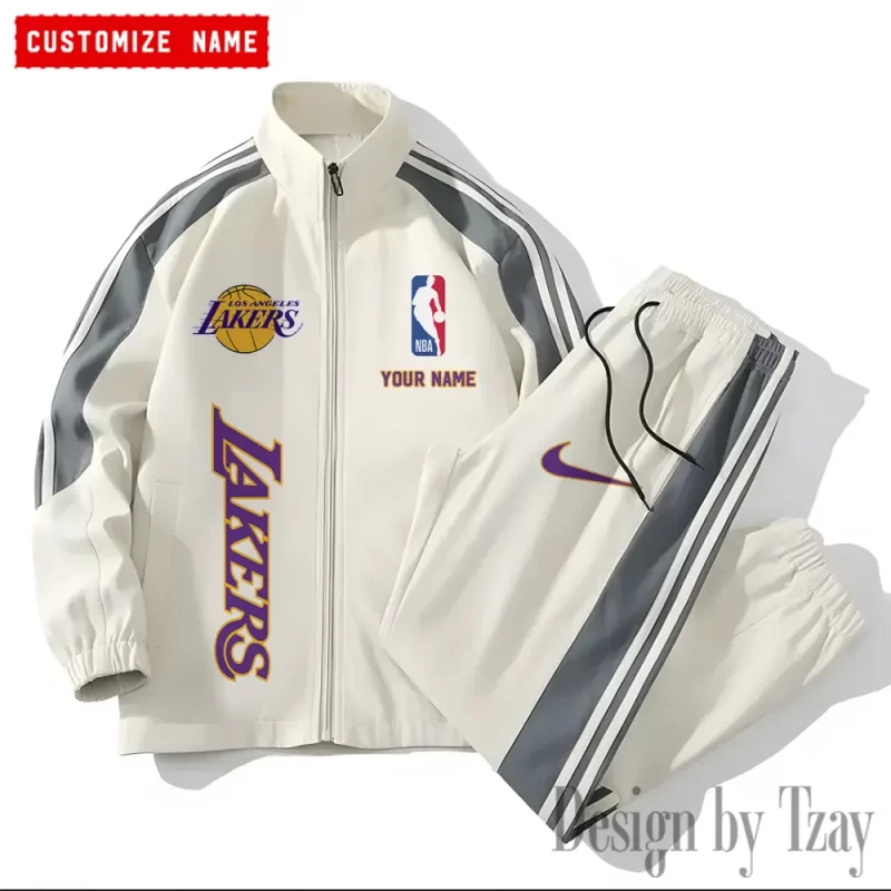 Los Angeles Lakers NBA Versatile Trending Sports Set Jacket And Pants