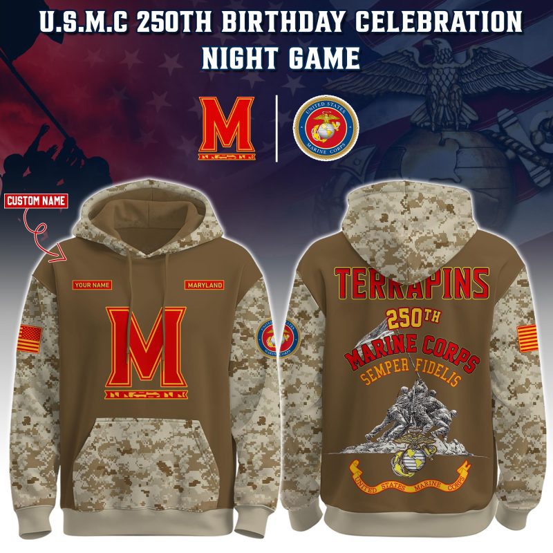 Maryland Terrapins USMC 250th Birthday "Semper Fidelis" Combo Hoodie & Pants Limited Edions USMC2761