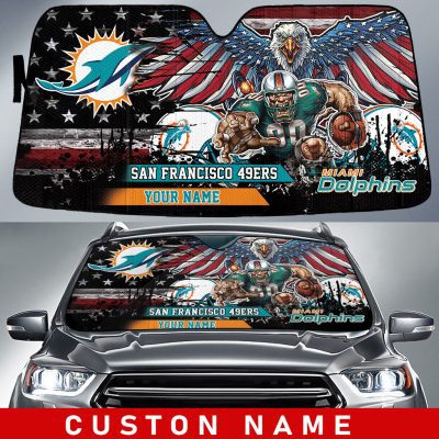 Miami Dolphins Personalized Car Auto Windshield Sun Shade WSS1277