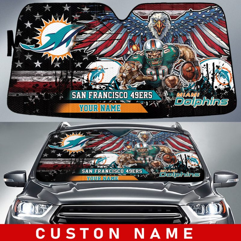 Miami Dolphins Personalized Car Auto Windshield Sun Shade WSS1277