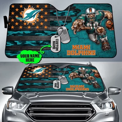 Miami Dolphins Personalized Car Auto Windshield Sun Shade WSS1280