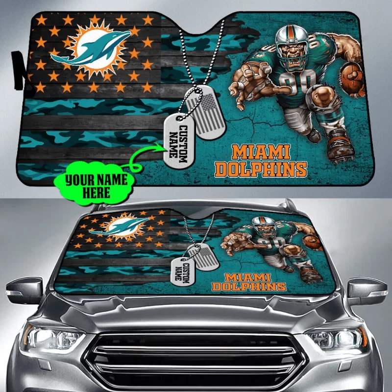 Miami Dolphins Personalized Car Auto Windshield Sun Shade WSS1280