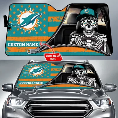 Miami Dolphins Personalized Car Auto Windshield Sun Shade WSS1284