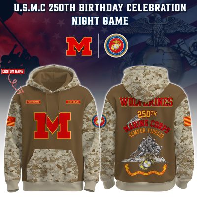 Michigan Wolverines USMC 250th Birthday "Semper Fidelis" Combo Hoodie & Pants Limited Edions USMC2763