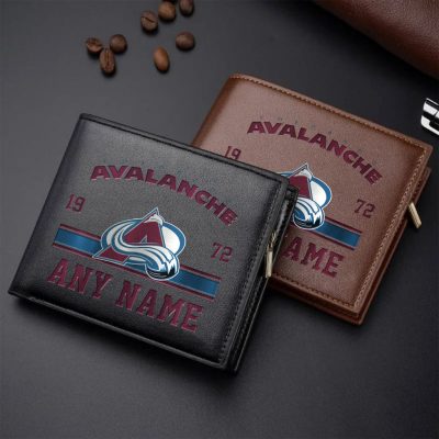NHL Colorado Avalanche Personalized Name Leather Wallet
