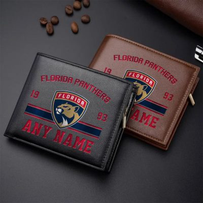 NHL Florida Panthers Personalized Name Leather Wallet