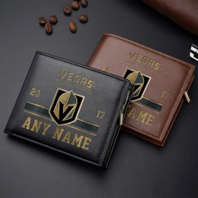 NHL Vegas Golden Knights Personalized Name Leather Wallet
