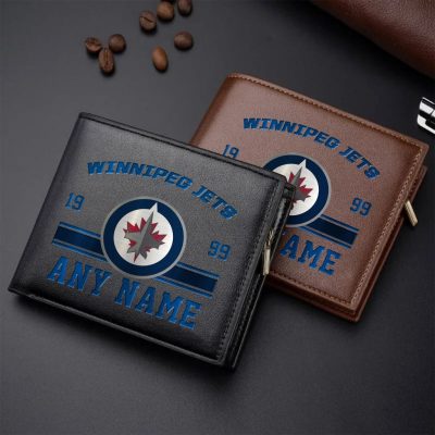 NHL Winnipeg Jets Personalized Name Leather Wallet