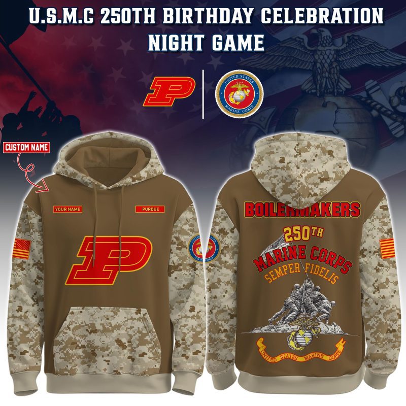 Purdue Boilermakers USMC 250th Birthday "Semper Fidelis" Combo Hoodie & Pants Limited Edions USMC2774
