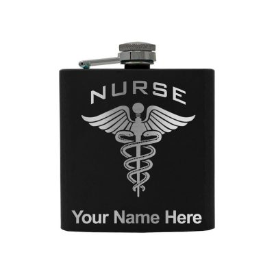 Stainless Steel Flask Nurse Personalized Engraving Included (Stainless Steel)