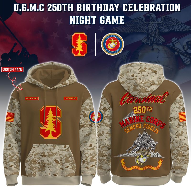 Stanford Cardinal USMC 250th Birthday "Semper Fidelis" Combo Hoodie & Pants Limited Edions USMC2778