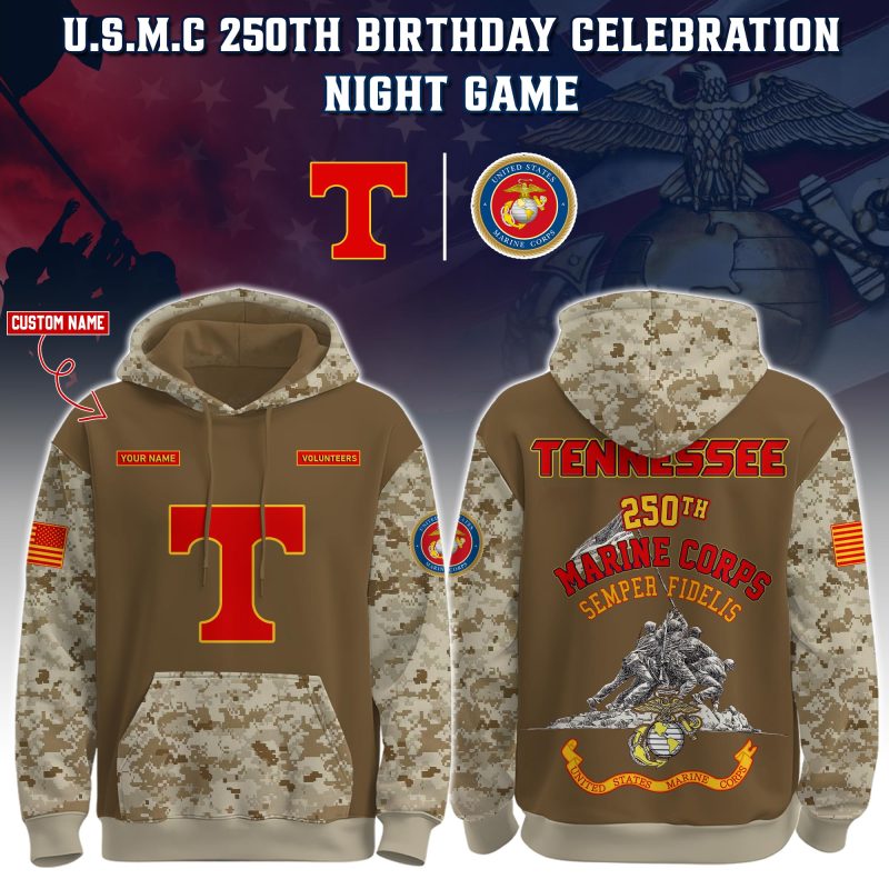 Tennessee Volunteers USMC 250th Birthday "Semper Fidelis" Combo Hoodie & Pants Limited Edions USMC2782
