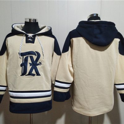Texas Rangers Blank Cream Ageless Lace-Up Pullover Hoodie