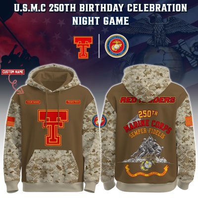Texas Tech Red Raiders USMC 250th Birthday "Semper Fidelis" Combo Hoodie & Pants Limited Edions USMC2783
