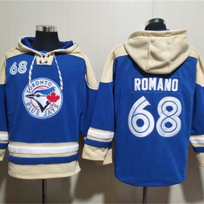 Toronto Blue Jays #68 Jordan Romano Royal Ageless Lace-Up Pullover Hoodie