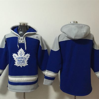 Toronto Maple Leafs Blank Blue Ageless Lace-Up Pullover Hoodie