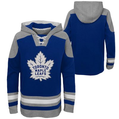 Toronto Maple Leafs Blank Blue Ageless Lace-Up Pullover Hoodie