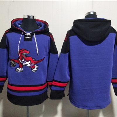 Toronto Raptors Blank Purple Lace-Up Pullover Hoodie
