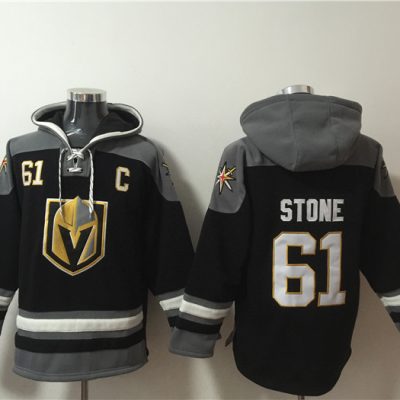 Vegas Golden Knights #61 Mark Stone Black Ageless Lace-Up Pullover Hoodie